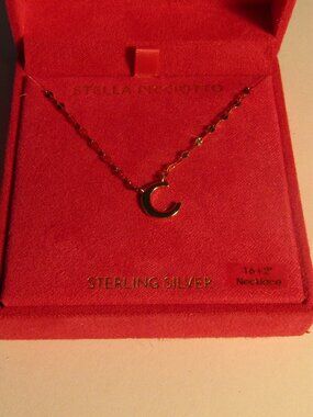 NIB STELLA PICCIOTTO Sterling Silver Initial "C" 16" Necklace